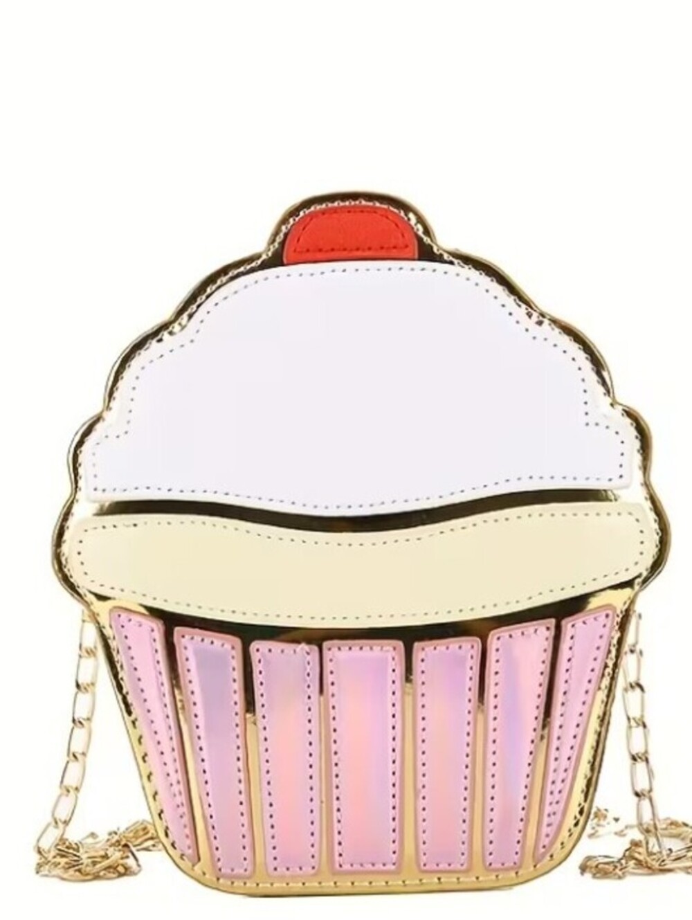 Cupcake Shaped Crossbody Bag with Gold Chain Strap NWOT